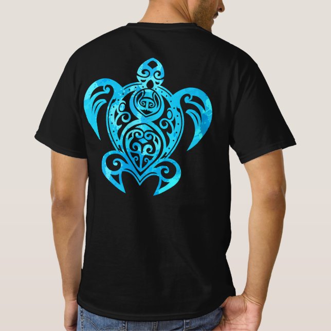 Camiseta Tartaruga do Mar do Havaí, de Tribal Azul (Verso)