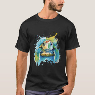 Camiseta Tartaruga-do-mar-doce Arte aquosa