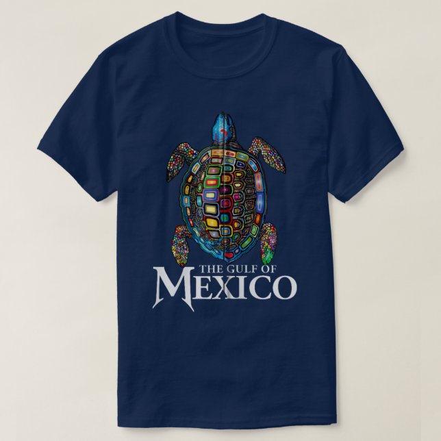 Camiseta Tartaruga Do Mar Gráfico Do Golfo Do México Nunca  (Frente do Design)