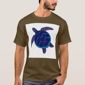 Camiseta Tartaruga do Mar Mosaico Azul