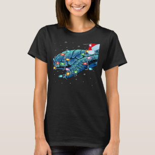 Camiseta Tartaruga do mar Xmas iluminando Santa Hétaruga Ta