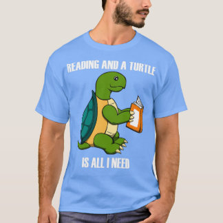 Camiseta Tartaruga e Leitura de Livro