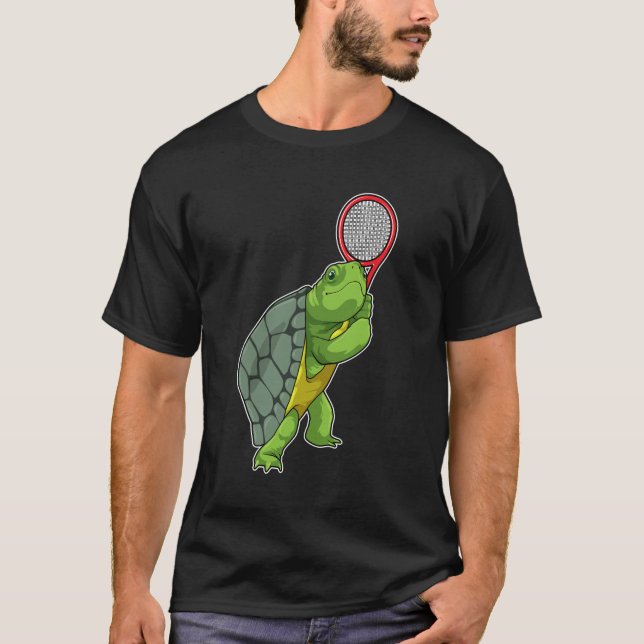 Camiseta Tartaruga em Tênis com raquete Tênis (Frente)