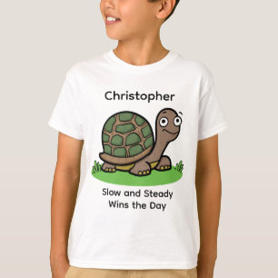 Camiseta Tartaruga Engraçada Lenta e Constante Nome Persona
