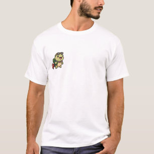 Camiseta Tartaruga Fofa Viajante Usando Óculos de Sol e Flo