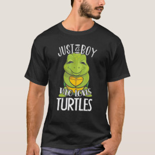 Camiseta Tartaruga Gira Para Rapazes Tartaruga Miúda