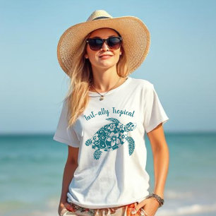Camiseta Tartaruga Havaiana Turt ally Tropical Teal