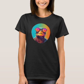 Camiseta Tartaruga Lateral Africana Vestindo Óculos Solares