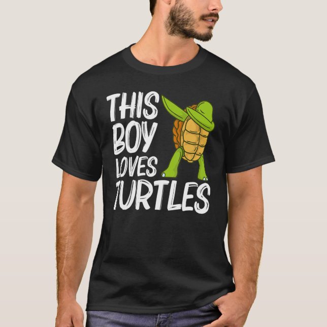 Camiseta Tartaruga legal Para Meninos Dabbing Sea Tortoise  (Frente)