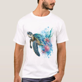 Camiseta Tartaruga Marinha Aquarela PNG Design Costeiro Oce