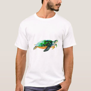 Camiseta Tartaruga Marinha Bebê se Movendo em Direção ao Ma