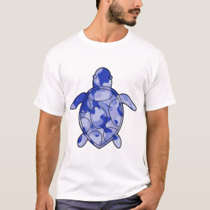 Camiseta Tartaruga Marinha camuflagem azul