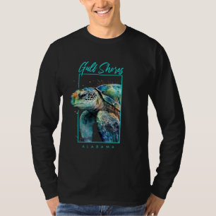 Camiseta Tartaruga Marinha em Aquarela Golfo de Shores Alab