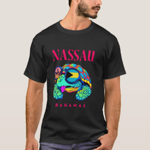 Camiseta Tartaruga Marinha Fofa Com Óculos de Sol Nassau Ba