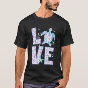 Camiseta Tartaruga marinha Holograma de Amor Hippie Figurin