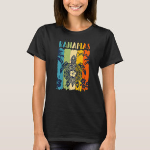 Camiseta Tartaruga Marinha Retro Bahamas Caribe Férias em F
