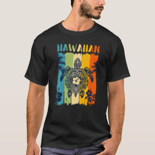 Camiseta Tartaruga Marinha Retro Havaí Havaiano Família Com
