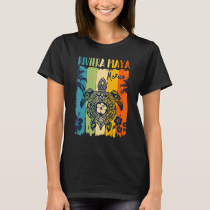Camiseta Tartaruga Marinha Retro Riviera Maya México Férias