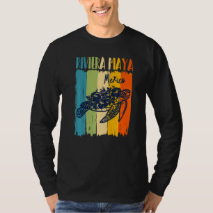 Camiseta Tartaruga Marinha Retro Riviera Maya México Tema A
