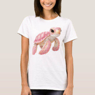 CAMISETA TARTARUGA MARINHA ROSA PASTEL FOFA