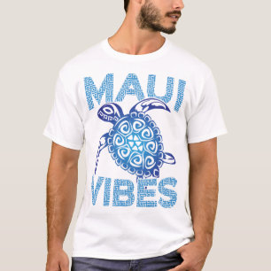 Camiseta Tartaruga Marinha Tribal Azul Polinésio Vibrações 