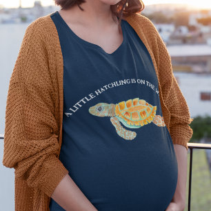 Camiseta Tartaruga Marinha Um Pequeno Filhote Está a Caminh