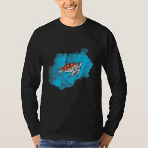 Camiseta Tartaruga Marítima Com Água Marinha Para Tropical