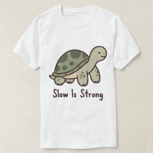 Camiseta Tartaruga Motivacional Fofa Devagar é Forte