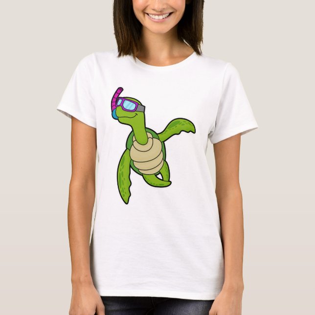 Camiseta Tartaruga Nadando com Snorkel (Frente)