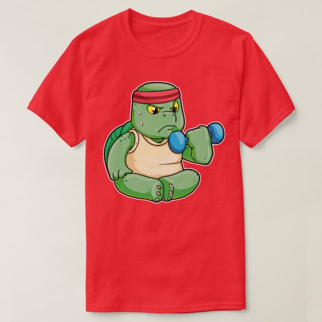 Camiseta Tartaruga no Biceps Exercise com Dumbbell (Frente do Design)