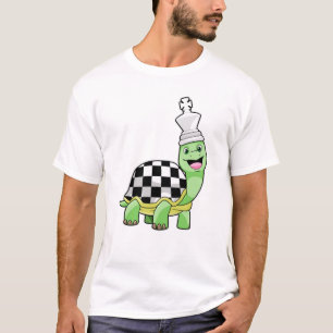 Camiseta Tartaruga no xadrez com conselho de xadrez e Rei