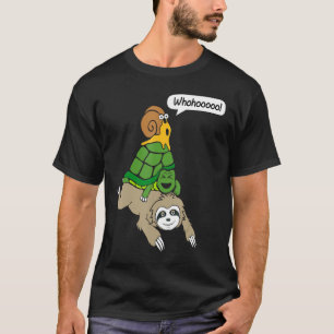 Camiseta Tartaruga Preguiça e Caracol Corrida de Cavalo Mar
