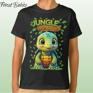 Camiseta Tartaruga Preta Fofa Animal Desenho Animado Gráfic
