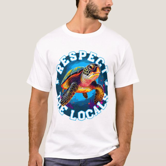 Camiseta Tartaruga - respeite os locais (Frente)