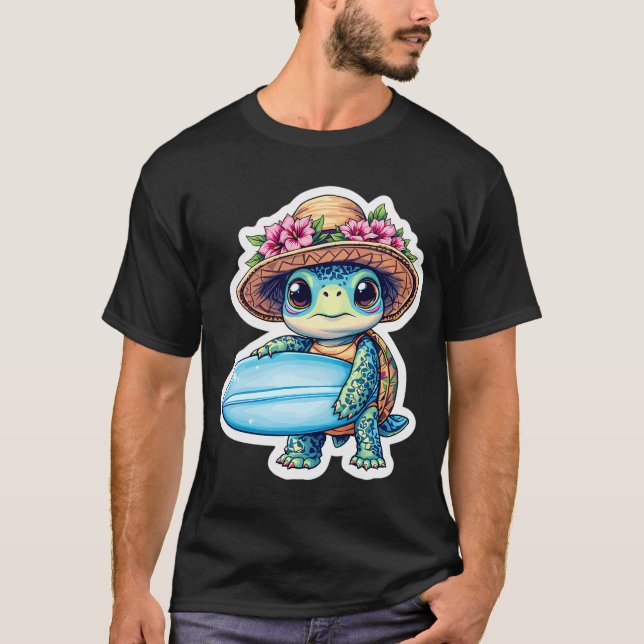 Camiseta tartaruga surfista (Frente)