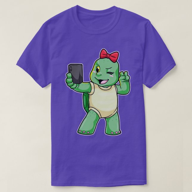Camiseta Tartaruga toma uma Selfie (Frente do Design)