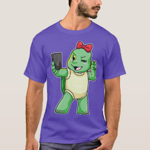 Camiseta Tartaruga toma uma Selfie