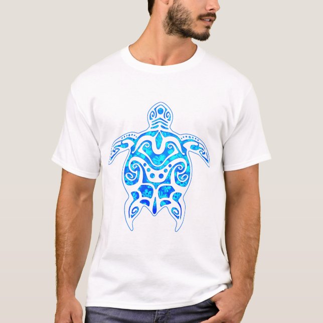 Camiseta Tartaruga Tribal Azul legal (Frente)