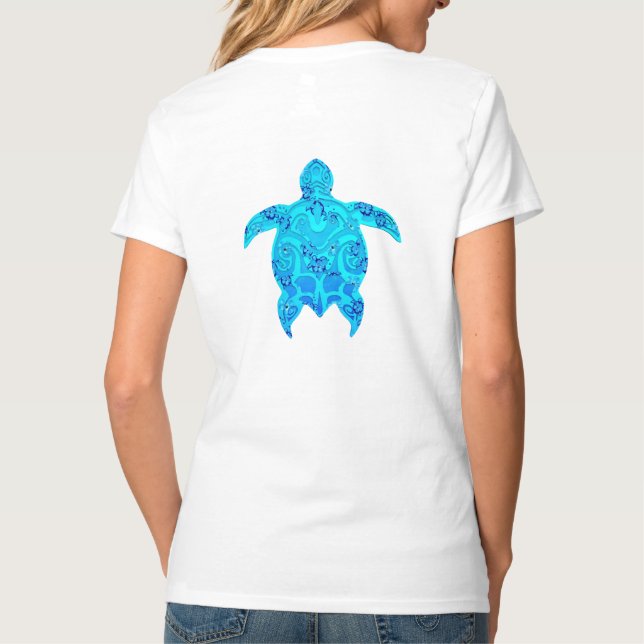 Camiseta Tartaruga Tribal de Honu Azul (Verso)