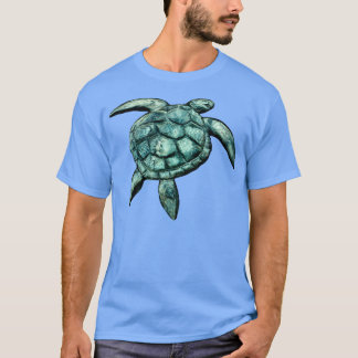 Camiseta Tartaruga Verde 3D esculpida em Slate por Makena