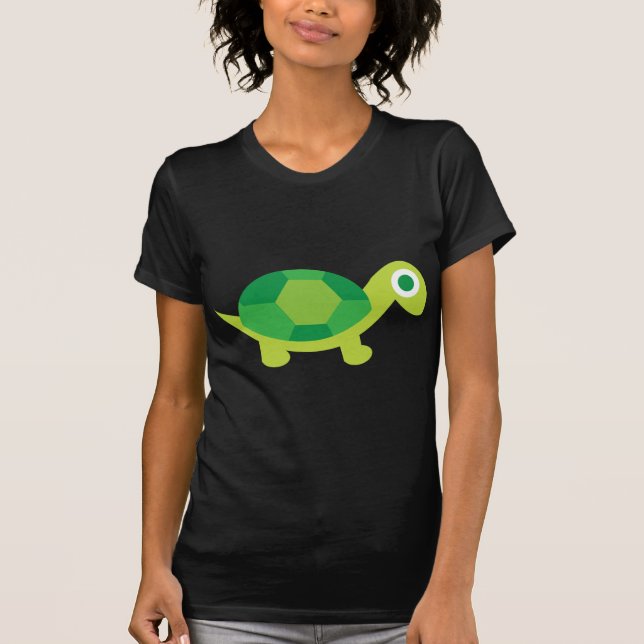 Camiseta Tartaruga Verde, Cuta, Mulher, Gráfico Casual (Frente)