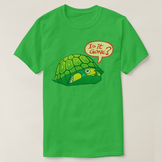 Camiseta Tartaruga verde perguntando se está bem para sair  (Frente do Design)