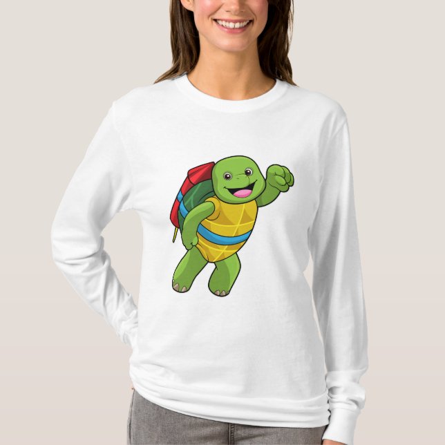 Camiseta Tartaruga voando com foguete (Frente)