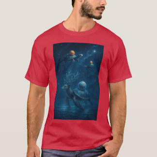 Camiseta Tartarugas Carregando Planetas Através de Águas Il