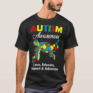 Camiseta Tartarugas de Conscientização do Autismo Quebra-ca