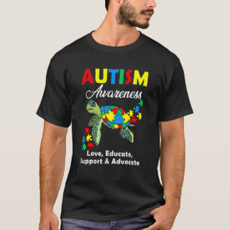 Camiseta Tartarugas de Conscientização do Autismo Quebra-Ca