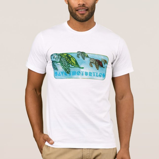 Camiseta Tartarugas de mar da natação (Frente)