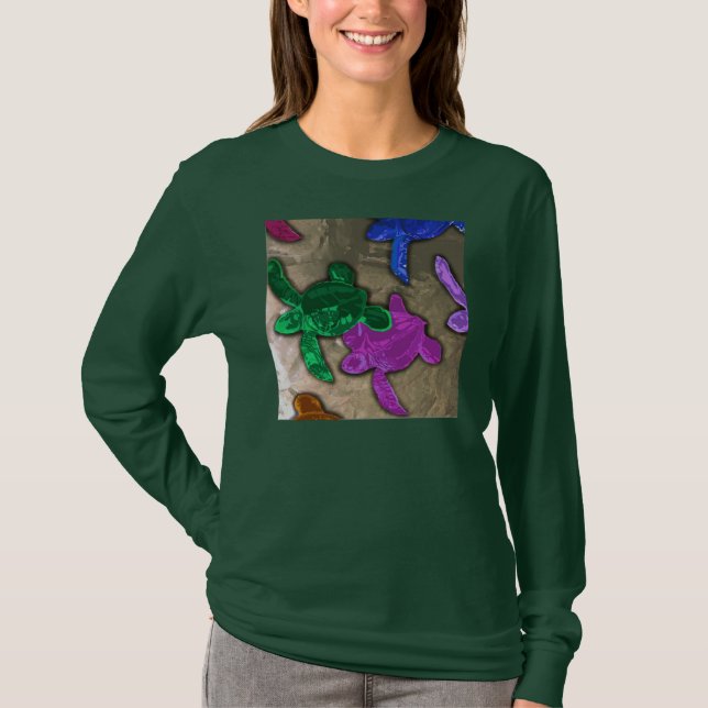 Camiseta Tartarugas de mar do bebê (Frente)