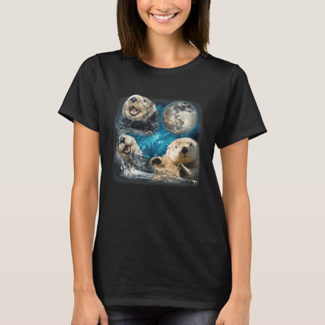 Camiseta Tartarugas De Mar Engraçadas Com O Animal Da Lua P (Frente)