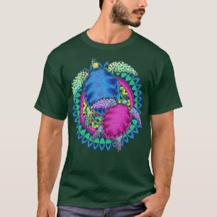 Camiseta Tartarugas-do-mar Mandala Polinésia Tatuagem Sobre